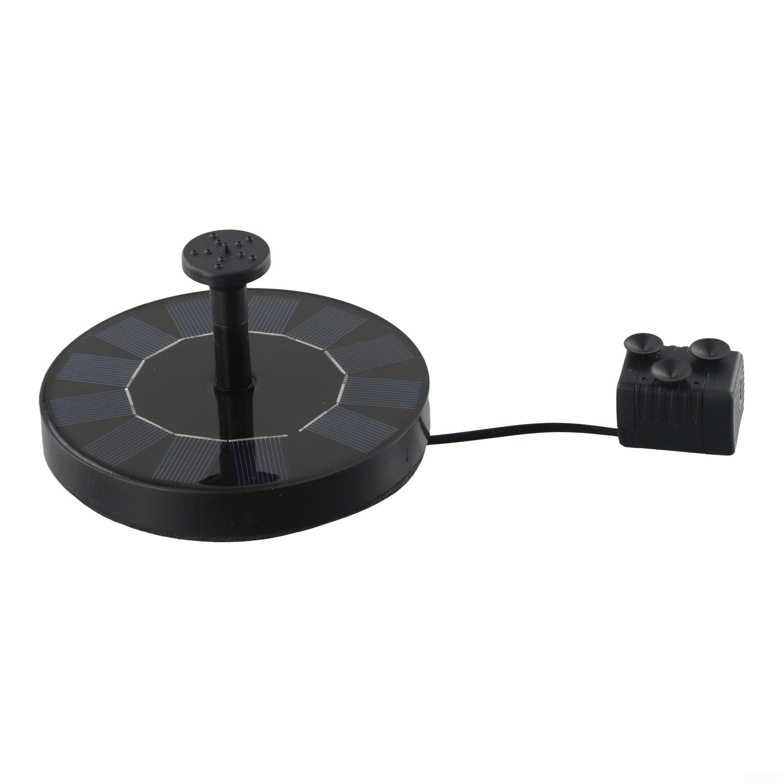 Solaughguy Floating Solar Fountain for Bird Bath, Small Pond & Garden Water Features – 7V/1W Submersible Water Circulation with 130mm Panel, 50cm Max Height,