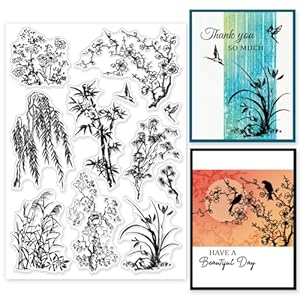 GLOBLELAND Orient Pflanzen Silikonstempel für Kartengestaltung