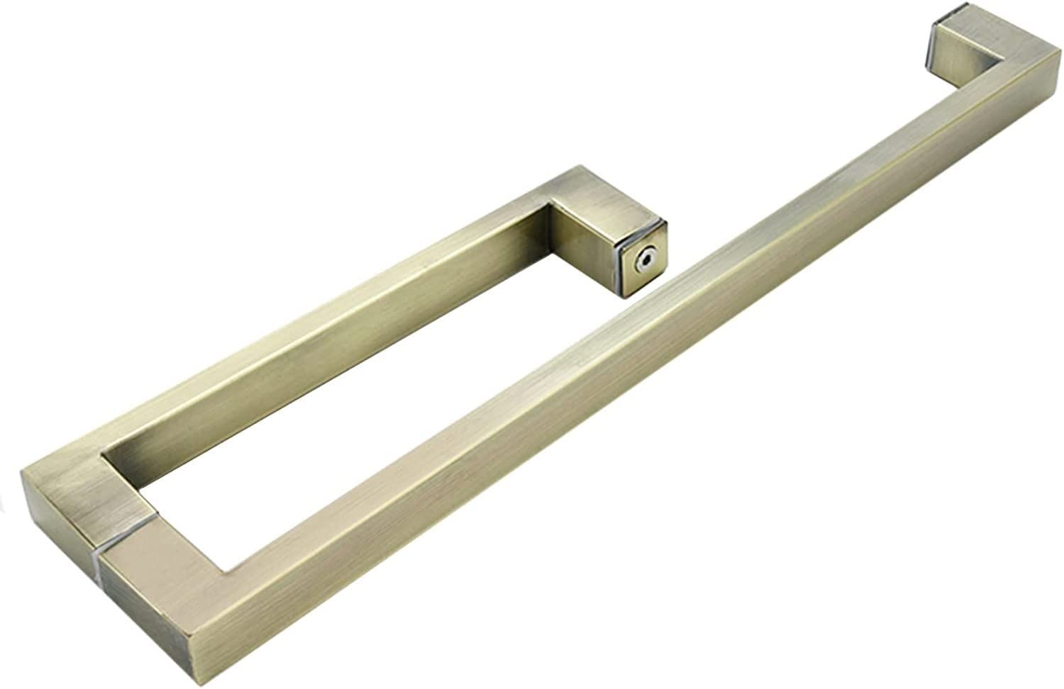 Poignée de porte de grange double face en acier inoxydable bronze