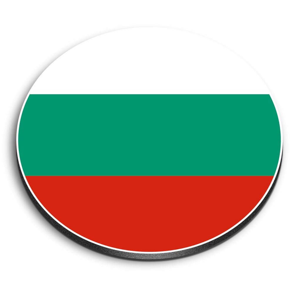 Destination Vinyl Ltd Multicolor 1 X Round Mdf Magnet - Bulgaria Flag Map 9059