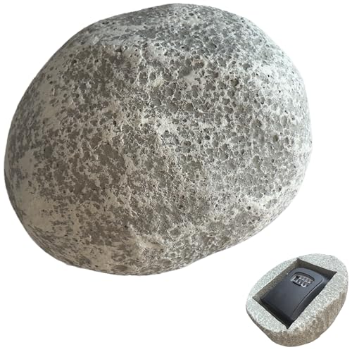 Arkali XXL Hide Keys Fake Rock Lock Box, Hide a Key Stone Look-Like Outdoor with 4-Digits Combination Lockbox, Spare Key Storage Box with Foam Protection for Home B&B, Rental, Office (Marble)