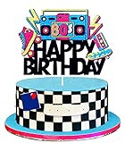 80's Throwback Happy Birthday Cake Topper - Hip Hop Stars Totally 1980s Party Cake Supplies - 80's D
