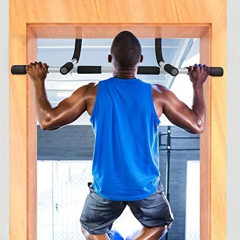 Image of BHAVYATA Multi-Grip Pull-Up Bar for Doorway - Upper Body Strength Training Bar for Home Gym, No Screws, Easy Install, Wide /Narrow /Neutral Grip