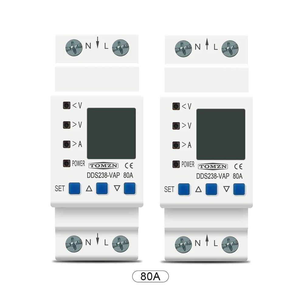 Interruttore Magnetotermico Guida DIN Regolabile sopra sotto tensione Protettivo Protezione del dispositivo Protezione del limite di corrente Voltmetro KWH 6 3a 80A 110V 230V Differenziale Riarmo Auto