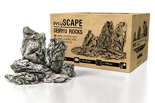 ARKA mySCAPE-Rocks Seiryu - 10-30 cm / 10 kg Mix - Mini-Landschaft - Natur Aquarium Steine für einzigartige Aquascapes im Süßwasser Aquarium & Aufbauten in jedem Terrarium
