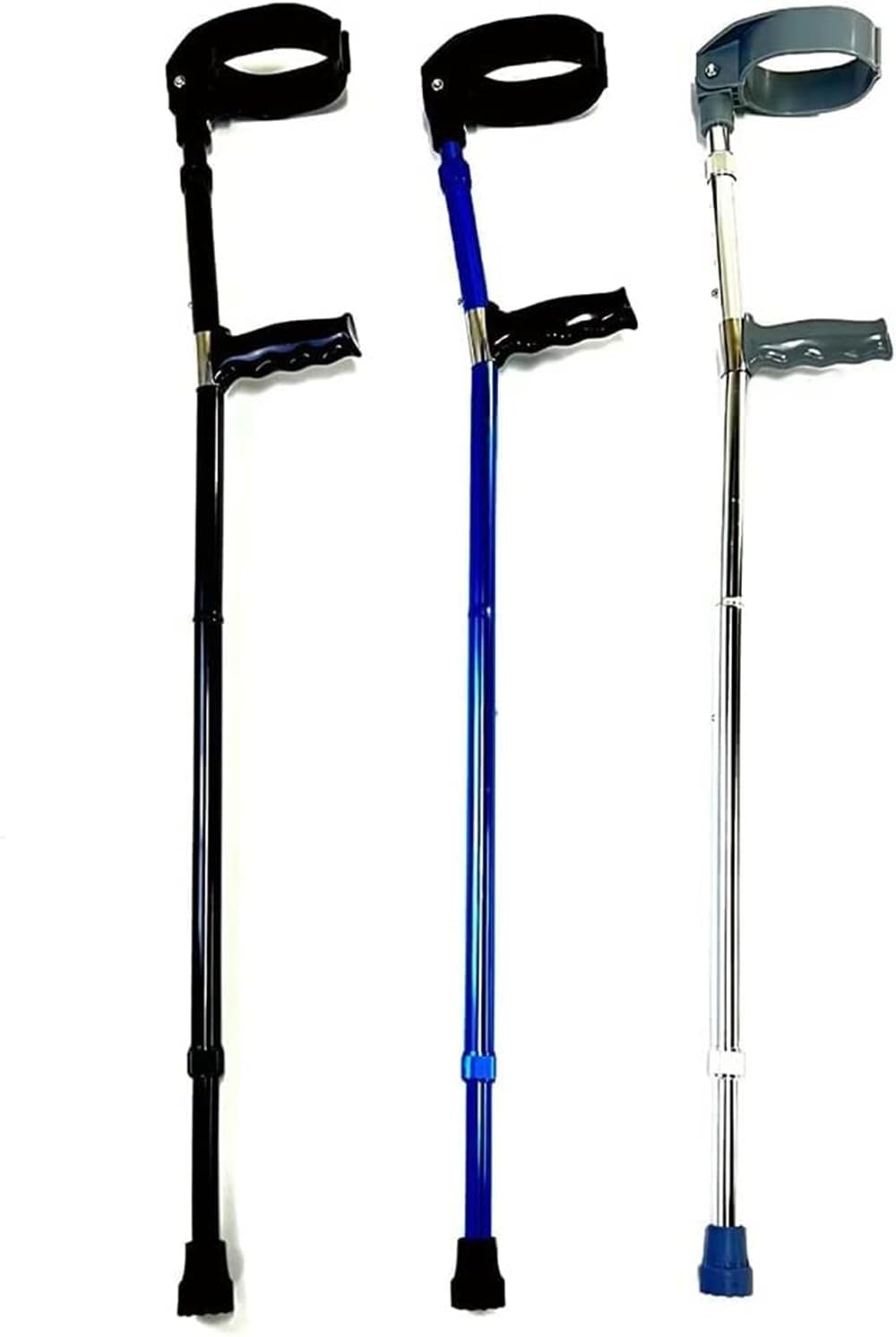 FLYUFO Muletas De Antebrazo Plegables Portátiles para Adultos, Muletas de Codo de Aluminio, Ajustable para Las Axilas para Personas Mayores discapacitadas B