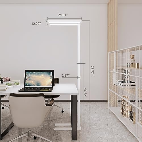 Image of STERREN 76 inch Led Floor Lamp, 105W Eye-Care Free-Standing Lamp, White