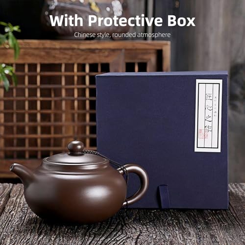Miniatura 3 de Niukomy Tetera De Arcilla Púrpura, Tetera Yixing, Teteras De Arena Morada, Tradicional Zisha Teteras Kung Fu China, Hecha A Mano De Arcilla Con Caja, 400 Ml