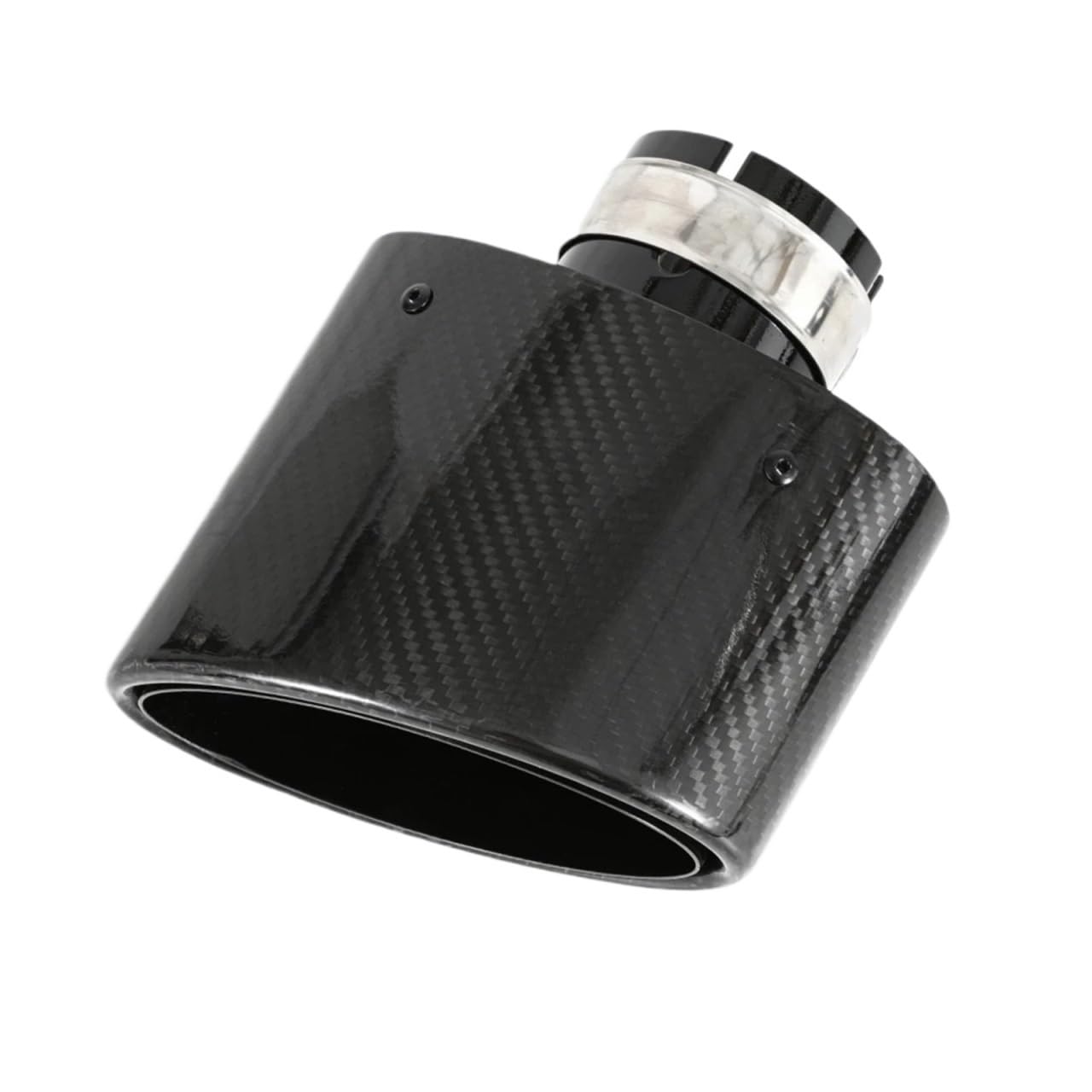Auto Tłumik wydechowy 1 sztuka 150MM Wylot owalny błyszczący włókno węglowe końcówka wydechu uniwersalny owalny tłumik rura Tłumika wydechowego(Right 67MM)