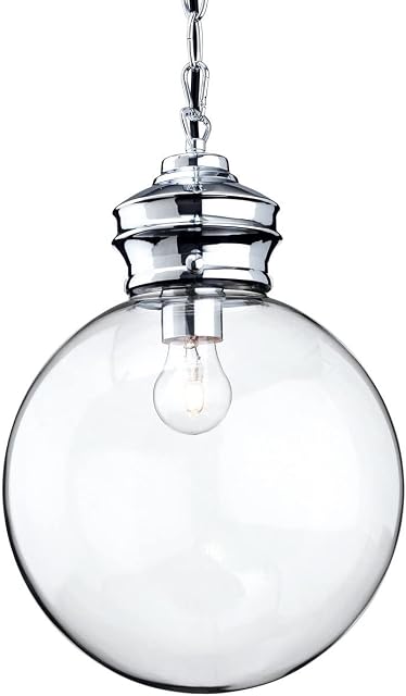 Firstlight Products Omar Pendant, E27, 60 W, Chrome with Clear Glass