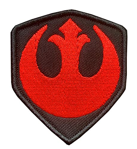 Movie Film Rebel Alliance Patch Hook and Looped Embroidered Rebel Alliance Shield Applique Patch for Jackets Jeans Jersey Pants -Red