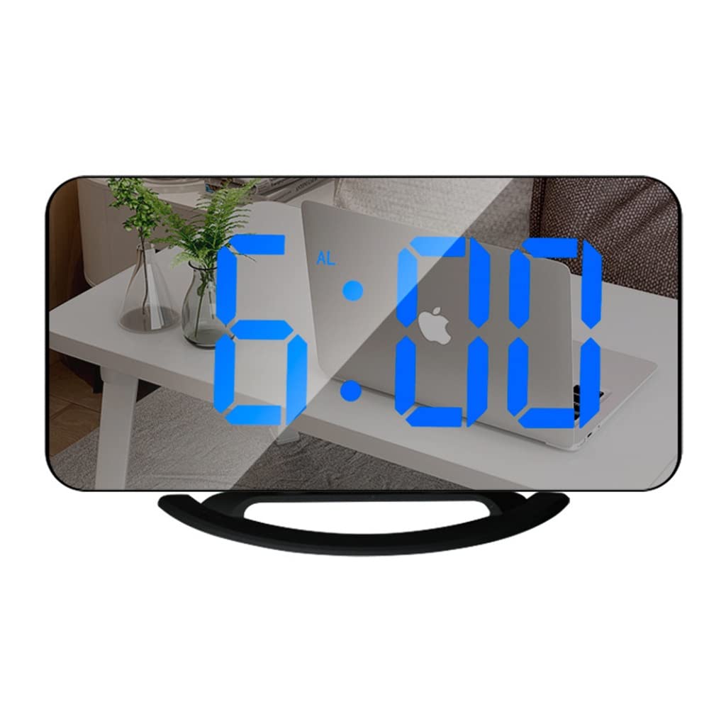 HRWLY Digital Alarm Clock Automatic Dimming Table Touch Snooze Output Charge Wall Electronic LED Clocks(D)