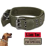 S.Lux Collar de Perro de Nailon Militar Reflectante táctico, Collar de Perro Resistente, Mango Ajustable con Cinco Marchas, Adecuado para Perros medianos y Grandes