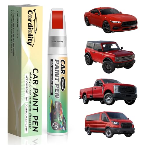 Image of Car Touch Up Paint Race Red(PQ) for Ford, Color Accurate Car Scratch Repair Remover Pen Fix Auto Paint Chips and Nicks
