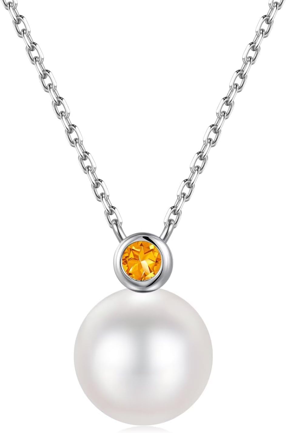 Iefil 9-10 mm Freshwater Pearl Necklace for Women - Anniversary Birthday Gifts for Wife Mom Girlfriend, S925 Sterling Silver Pearl & Birthstone Pearl Necklace, Jewelry for Women