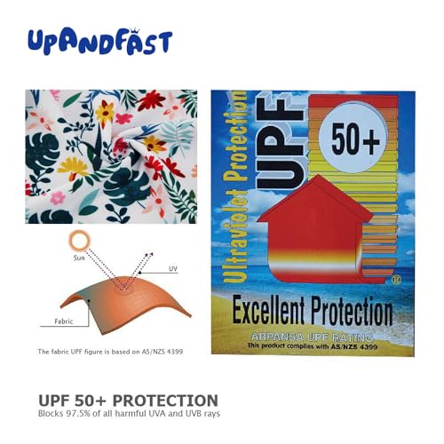 Image of upandfast Girls Rash Guard Set Long Sleeve Two Piece Swimsuit with UPF 50+ Sun Protection for Girls 3-8 Years