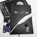 ZIAFRPN Death Note - Juego de cuadernos de anime y cosplay con pluma y collar L, 21 x 15 cm, color negro