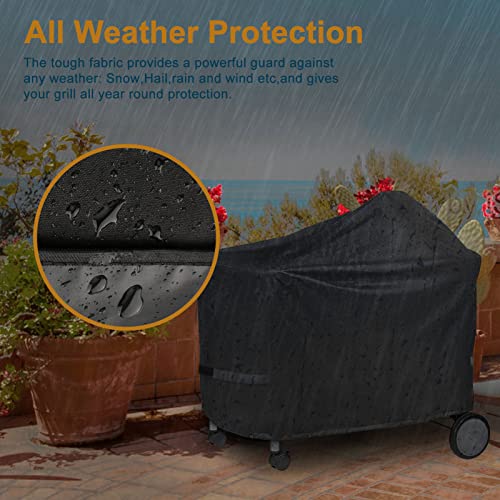 Icover 600D Water Proof Canvas Grill Cover For Weber 7152 Performer Platinum And Deluxe 22" Charcoal Grills #TOP3