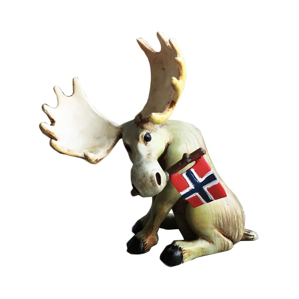 Wedarego Norway 3D Elk Resin Home Desktop Table Decoration Handmade Ornament Tourist Souvenir Collection