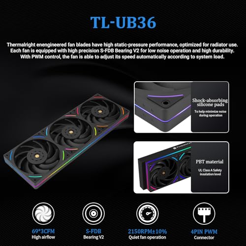 Image of Thermalright Mjolnir Vision 360 UB PRO ARGB Black CPU Aio Cooler,PC 360 Specification Water Cooler System with Inline Fan,3.5'' LCD Screen with 640x480 Resolution,for AM4 /AM5;Intel 1700 /1851 /115X /2011