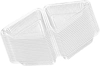 Vista 1 de Cajas para tartas, 50 unidades, caja de plástico para rebanadas de pastel, caja de pastel de postre triangular, caja transparente de postre