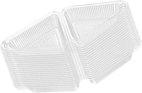 Cajas para tartas, 50 unidades, caja de plástico para rebanadas de pastel, caja de pastel de postre triangular, caja transparente de postre