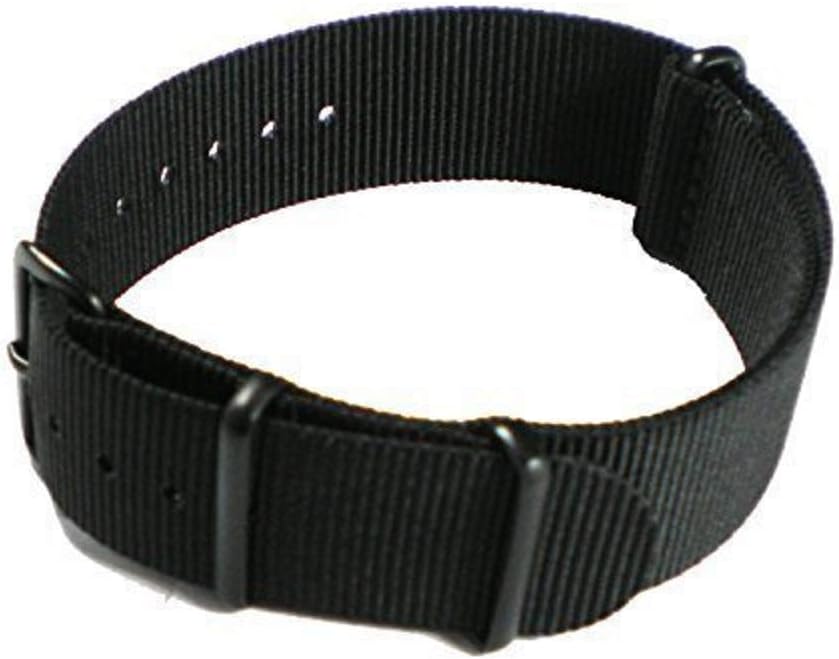 SWIGEN USA Military Army Mens Nylon Canvas Fabric Wrist Watch Band Strap Black 20mm
