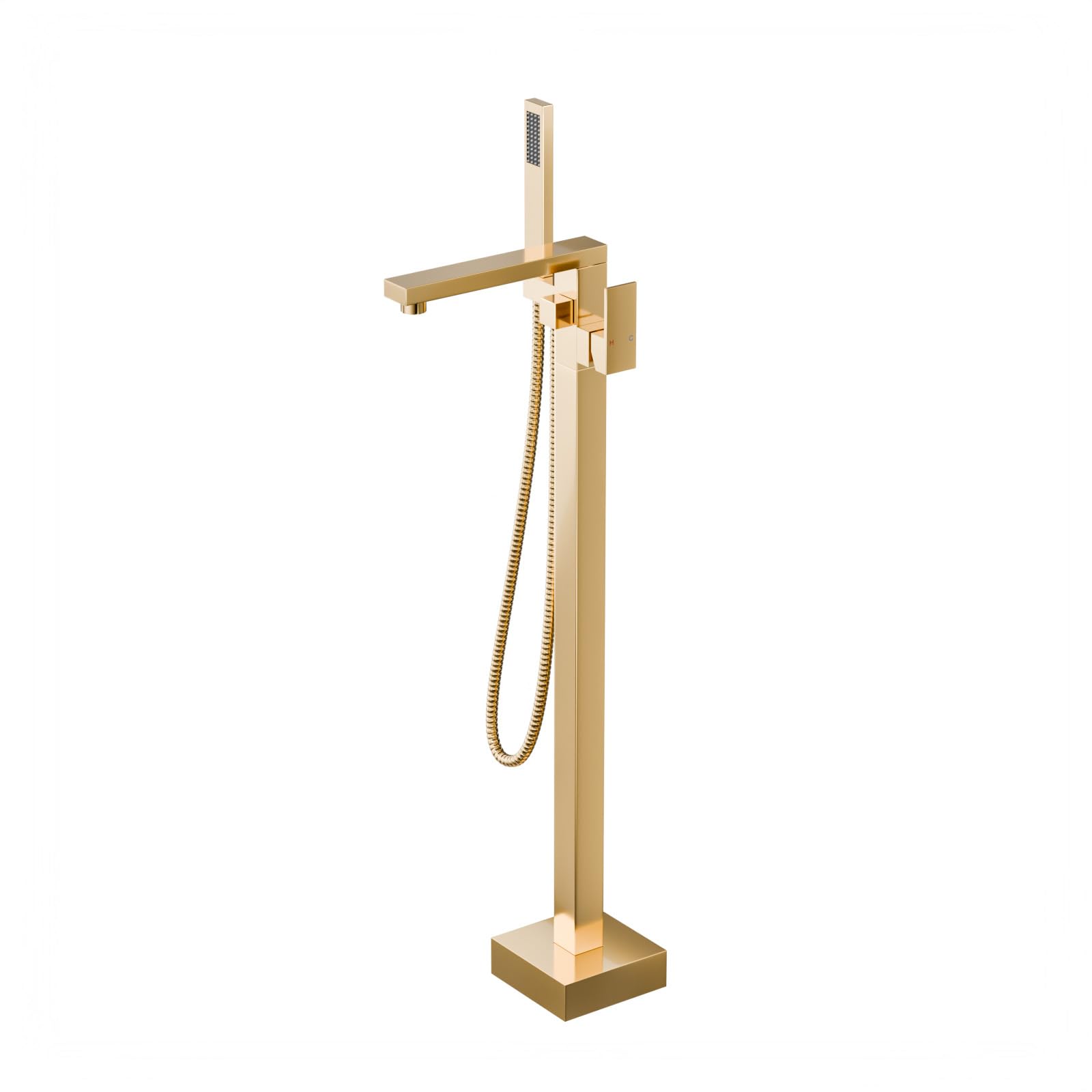 Sxithgkdw Brushed Gold Standing Tub Faucet ,Standing Bathtub Faucet For Luxury Bathtub,High Flow Tub Filler,Swivel Spout Brass Construction With Handheld Shower