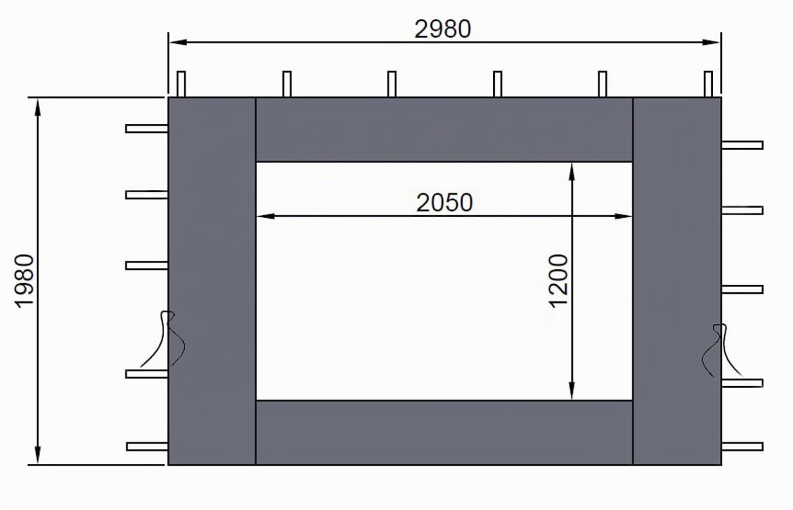 2 Seitenteile mit PE Fenster 300x197cm für Rank Pavillon 3x3m Seitenwand Anthrazit RAL 7012 (Packung mit 2)