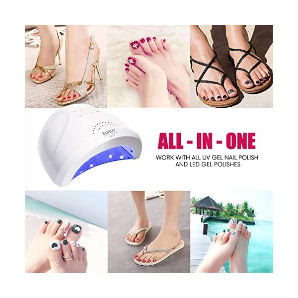 UV-LED-Nail-Lamp-SUNUV-Gel-Nail-Light-for-Nail-Polish-48W-UV-Dryer-with-3-Timers-SUNone UV LED Nail Lamp, SUNUV Gel Nail Light for Nail Polish 48W UV Dryer with 3 Timers SUNone
