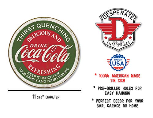 Desperate Enterprises Coca-Coca - Placa de Estanho Quenching - Nostálgica Vintage Metal Decoração de