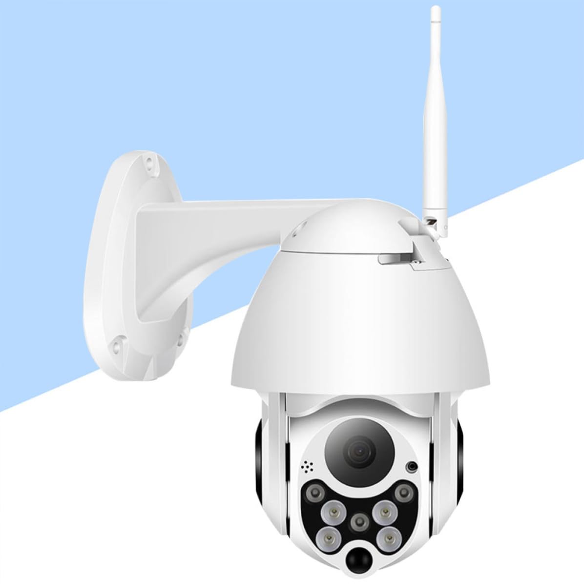 Didiseaon Caméra de Sécurité Étanche sans Fil Audio Bidirectionnel et Vision à Distance pour Surveillance Maison et Bébé, Plastique Blanc, Compatible Carte 128 GB