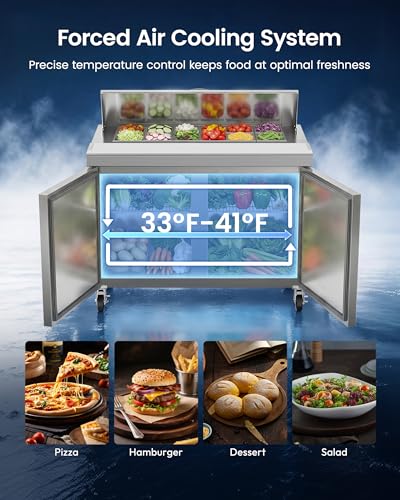Image of 48 inch Commercial Sandwich Prep Table Refrigerator, 13 Cu.Ft