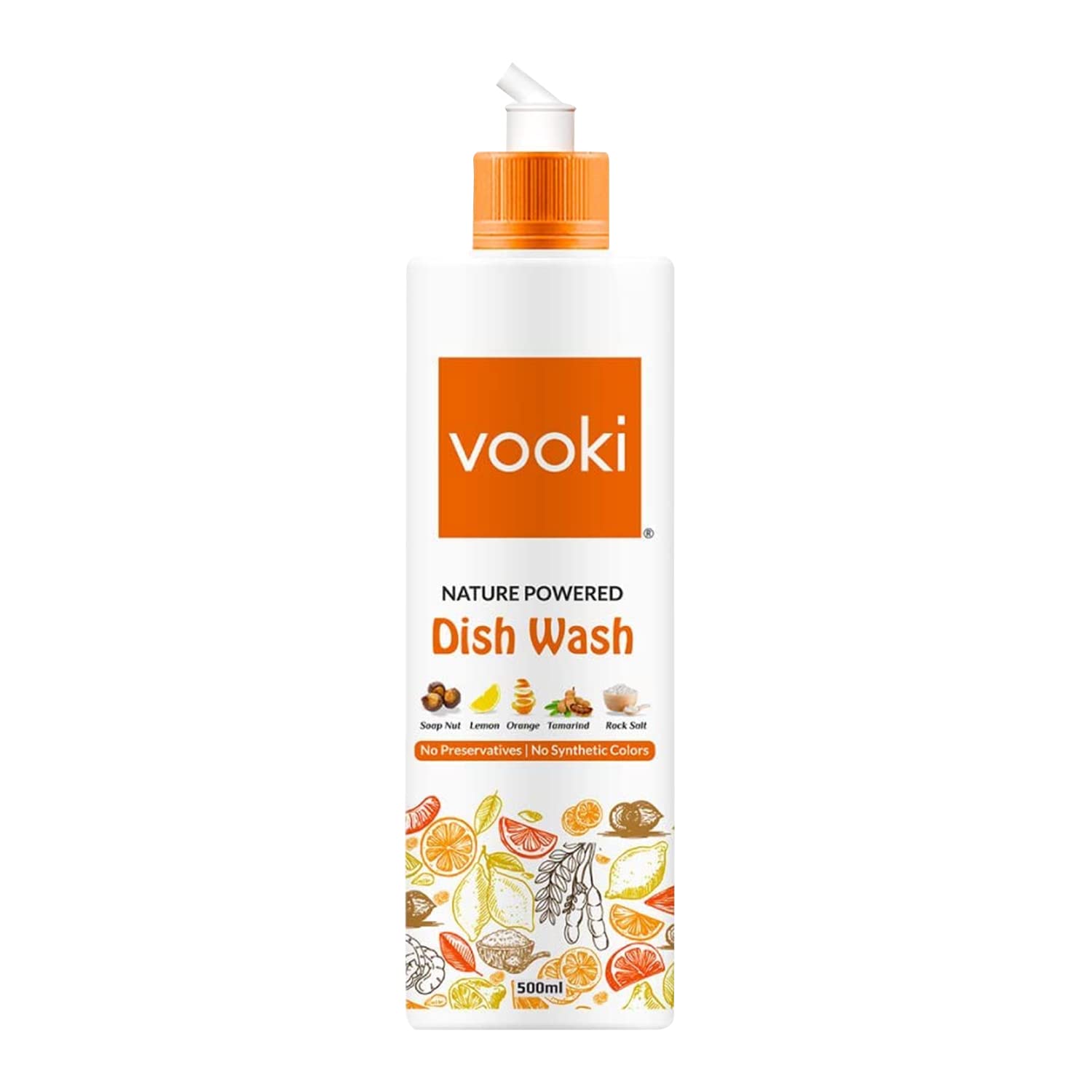 Vooki Nature Powered Natural Dish Wash Gel, No Preservatives, No Synthetic Colors - 500 ml (Pack of 1) (B0BXWSNXB9) Amazon Price History, Amazon Price Tracker