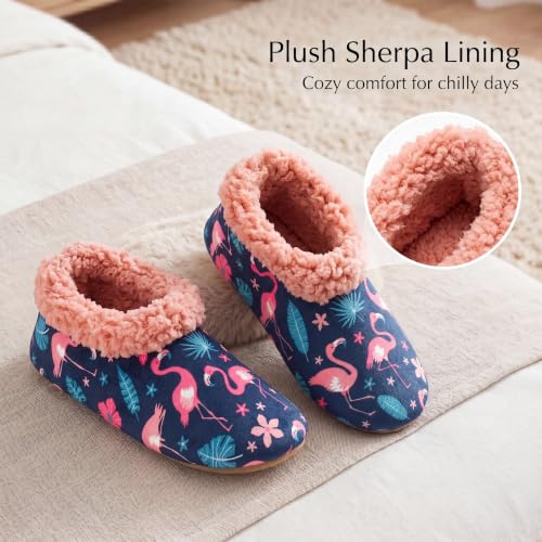 Image of The Metluks Womens Slippers Indoor Soft Sole Slipper Socks | Fuzzy sherpa lining, warm winter comfort, non slip grippers, flexible feel, washable, cozy home wear
