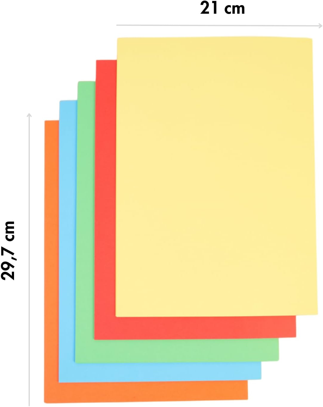 Dohe - Intense Colour Sheets (500 Units) - 5 Assorted Colours, A4 Paper (21 x 29.7 cm), Thickness 80 g/m², Sheets for Printing, Drawing, Crafts, Decoration, Binding