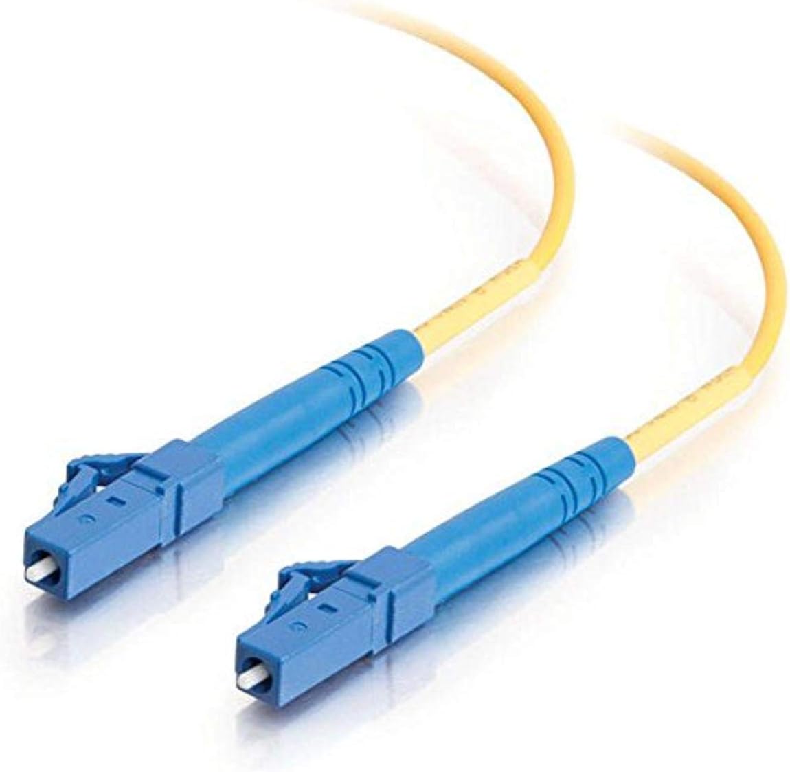 C2G 37105 OS2 Fiber Optic Cable - LC-LC 9/125 Simplex Single-Mode PVC Fiber Cable, Yellow (9.8 Feet, 3 Meters)
