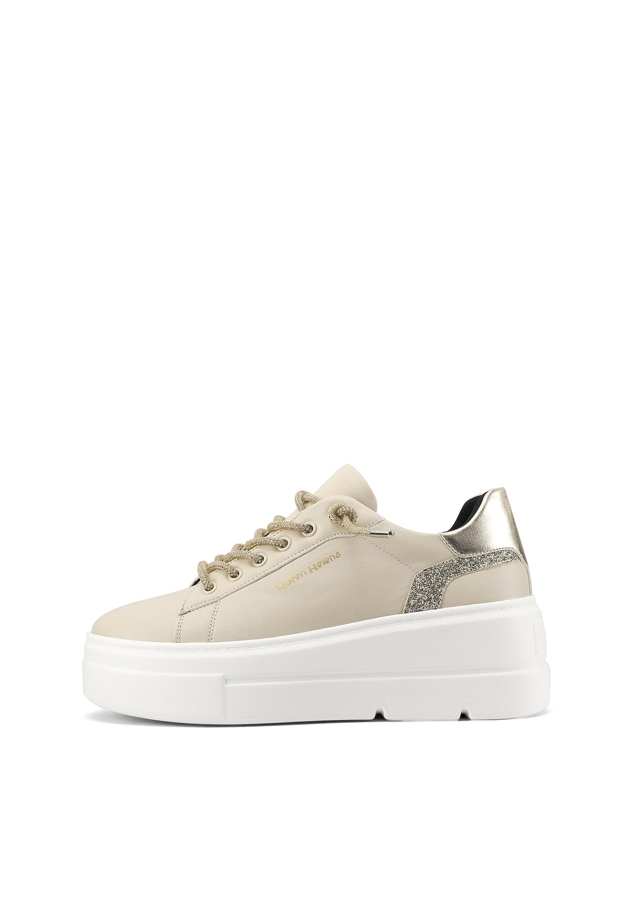 QUEEN HELENA X31-13 - Tenis deportivos para mujer con plataforma y cordones brillantes
