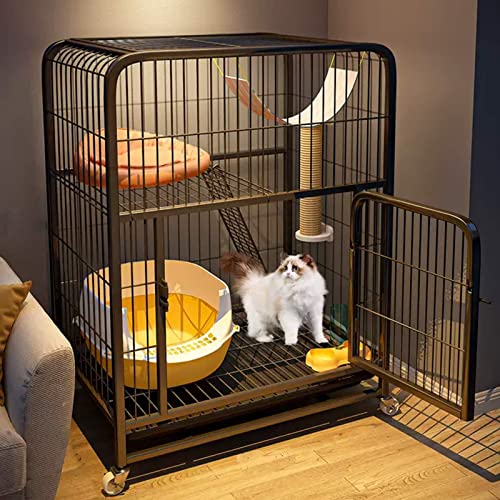 猫ケージ、大型ペットベッド、特大取り外し可能猫用囲い、360°回転キャスター、グリッドフットパッド/B-Playスタイル/68 * 49*、C-lu*ury-78 * 55 * 100Cm