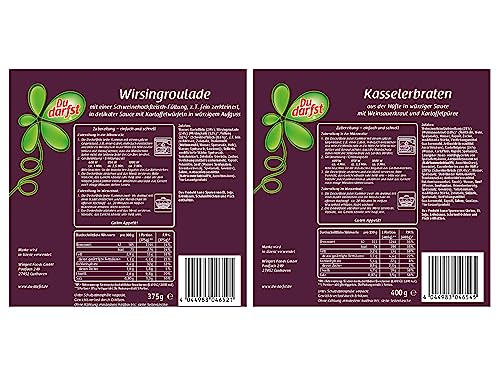 Basic Pack mit 12 Menüs - verschiedene Fertiggerichte für die Mikrowelle/Wasserbad - Südwind Lebensmittel