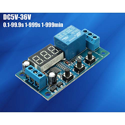 Comidox 1Pcs Automation DC 12V Time Delay Relay Module LED Display Digital Delay Timer PLC Delay Time Control Switch 0.1Sec to 999Min Adjustable