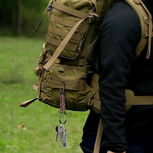 Image of BRAVESHINE Paracord Keychain Carabiner Clip, D Ring Lanyard Hanger Stroller Hook for Water Bottle, Key, Backpacks, Men, Women