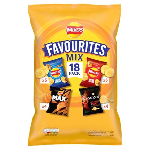 Walkers Favourites Mix Multipack Snacks Crisps 18 Pack