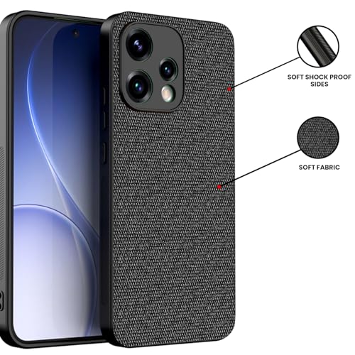 Image of Kapa Soft Full Fabric Protective Back Case Cover for Oppo Reno 15 5G | Shockproof Slim Hard Anti Slip Back Case (Black)