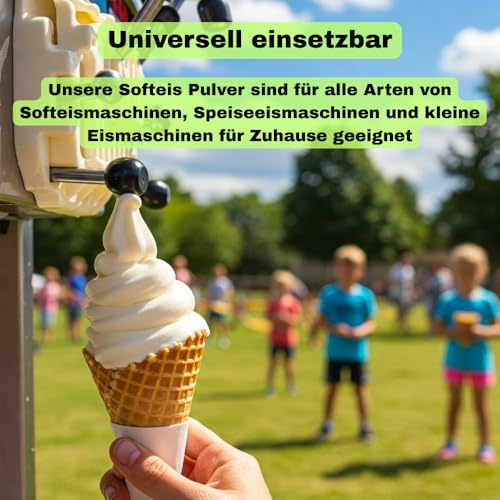 Bazko Erdbeere Eispulver für Eismaschine | Softeispulver Speiseeispulver 2 kg für 6 kg Eis | 1:2 | Nur Wasser Hinzufügen | Cremig & Ergiebig – Bild 5