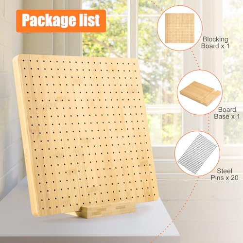 Tabla de bloqueo de ganchillo plegable de 30x30 cm con 20 clavijas 2