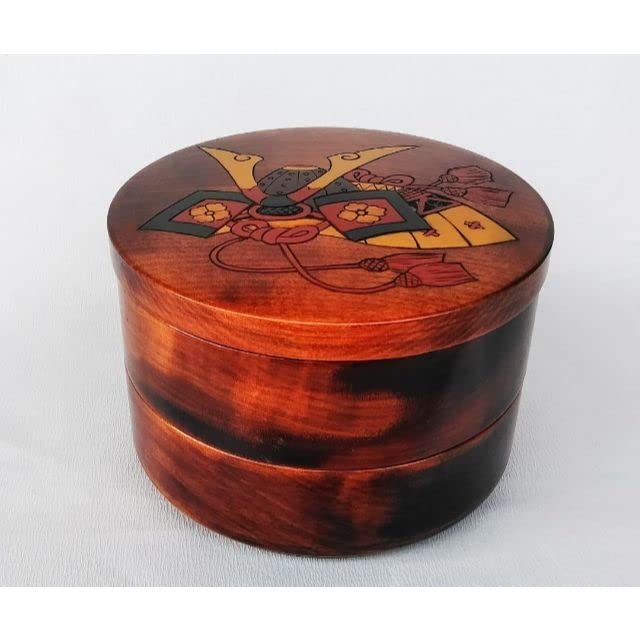 本漆塗 兜絵 6寸 二段重 18cm すり漆 讃岐漆器 重箱 弁当箱 端午節句 Amazon | 本漆塗 兜絵 6寸 二段重 18cm すり漆 讃岐漆器 重箱