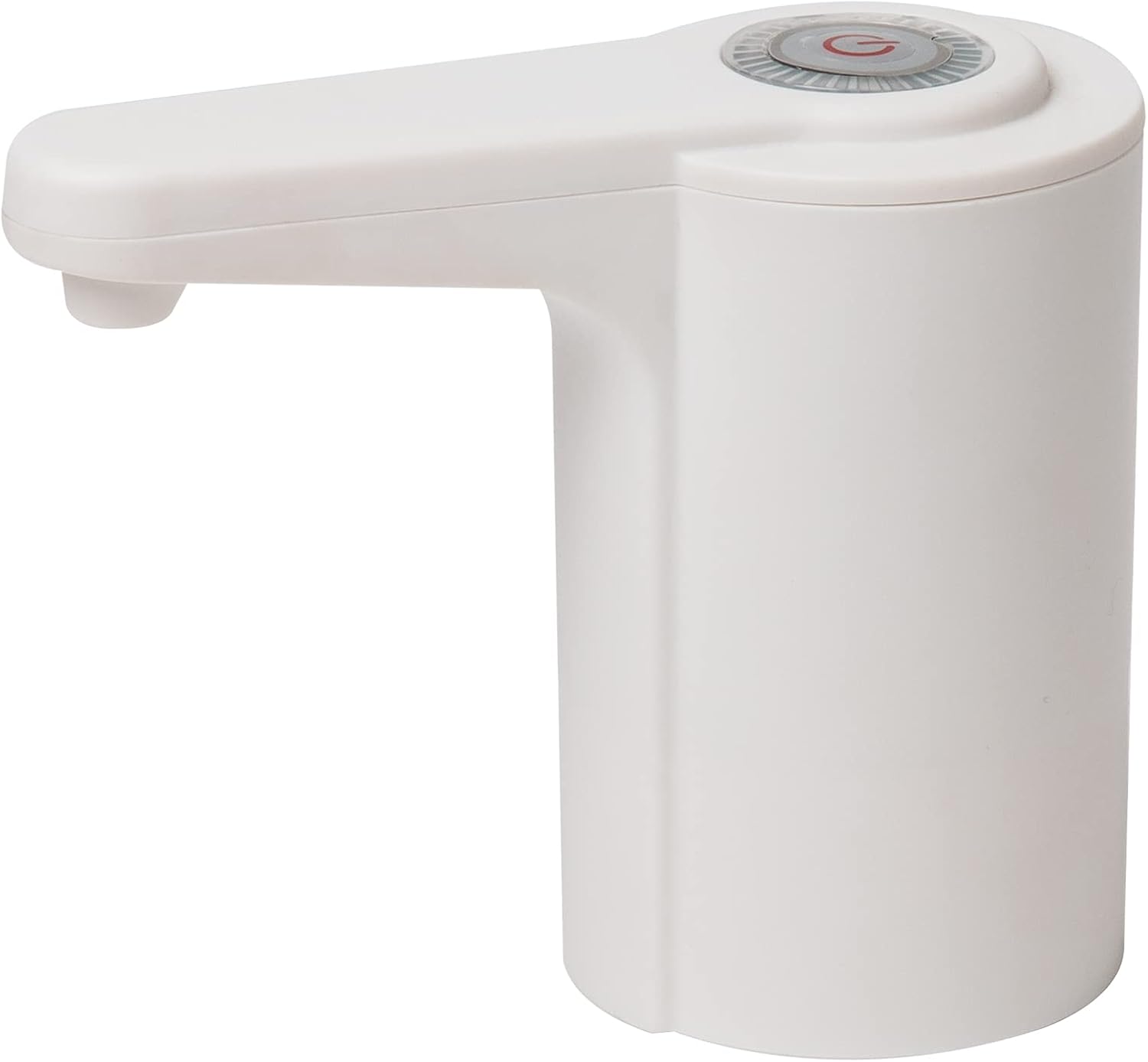 Mind Reader USB-Powered Jug Pump, Cordless Liquid Dispenser for Water Bottles, Automatic One Touch Operation Power Button, Universal Charger, Plastic, White
