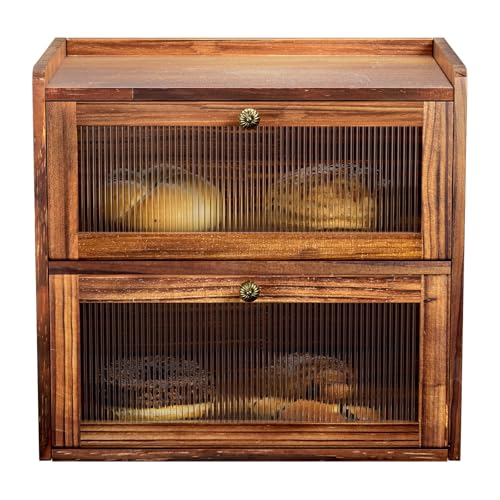 Large Two-Layer Pine Bread Box