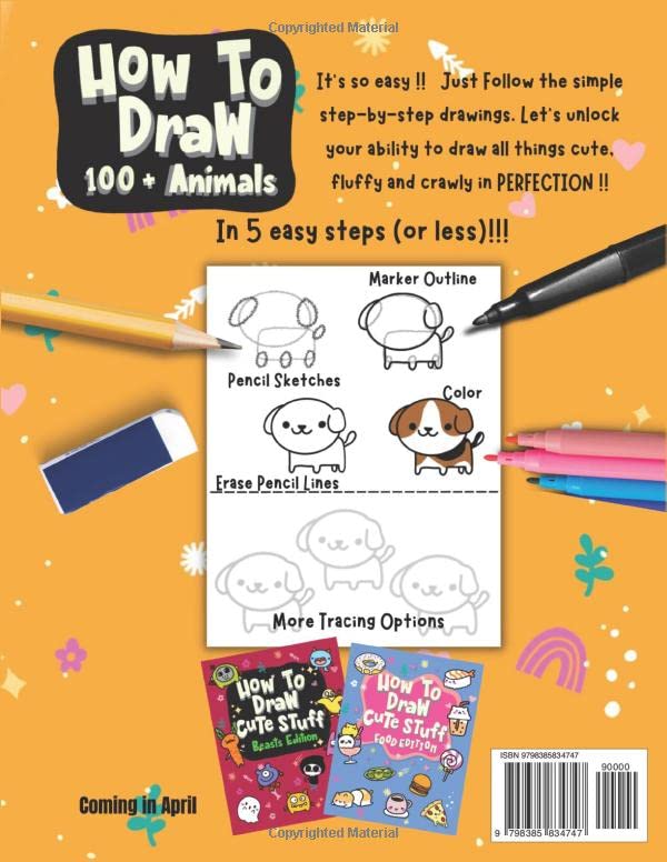 Miniatura 2 de How to Draw Cute Stuff - Animal Edition Draw Animals Perfectly in 1 Go, in Just Easy 5 Steps or Less Like a Pro, Learn the Secret Method all Artist